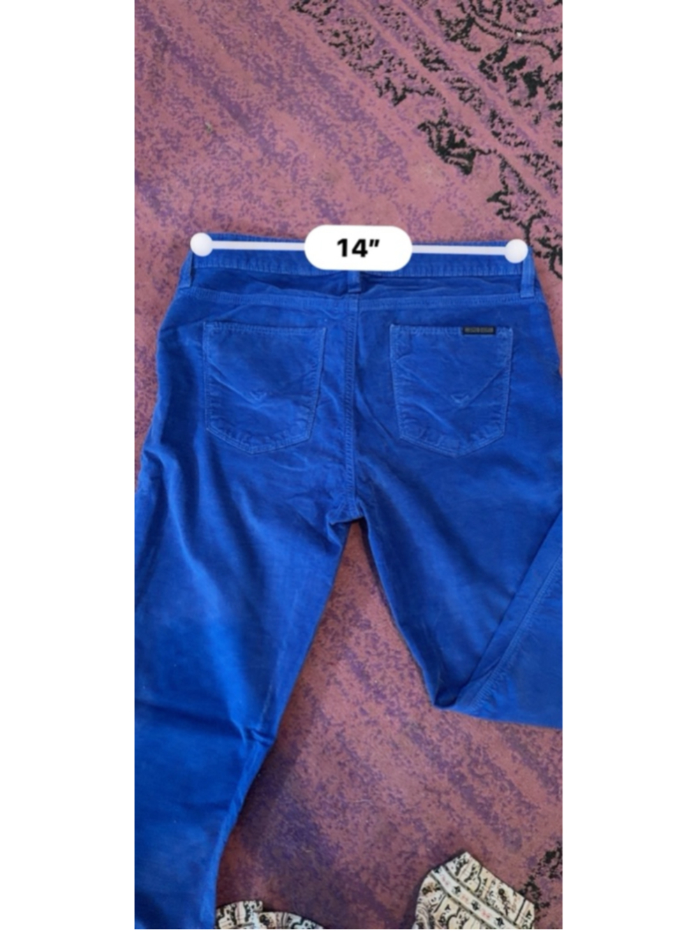 💙 Hudson Velvet Skinny Jeans Electric Blue Size 28 Statement Pants - Picture 9 of 9